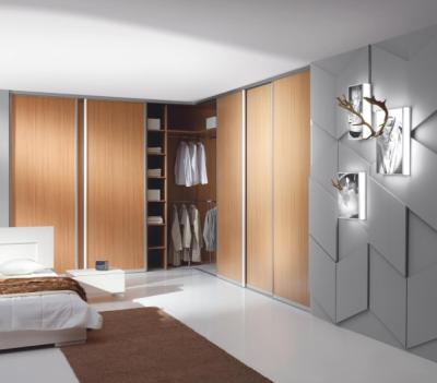 China Easy clean fashionable wardrobe with sliding door profiles for sale