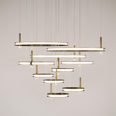 China Modern Decoration Indoor Lighting Simple Living Circle Led Dining Study Room Chandelier Model for sale