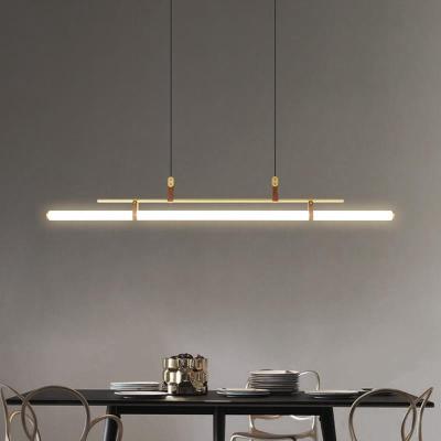 China Modern Minimalist Bar Counter Restaurant Personality Lamp Long Decoration Indoor Dining Table Lighting Chandelier for sale