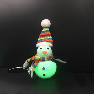 China Fast Delivery 11*11*17CM Plastic Snowman 1L Mini Christmas Ornaments Decorative Lights RGB for sale