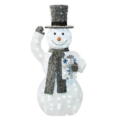 China Holiday Decoration Customized 44IN High 105L Christmas Snowman Sculpture Lights For Outdoor Project Decoration for sale