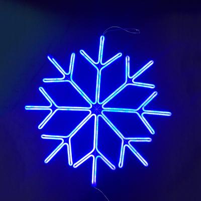 China Other Christmas Halloween Adapter 24IN Fake Neon Snowflake Lit Sculpture Lights For Home Decor for sale