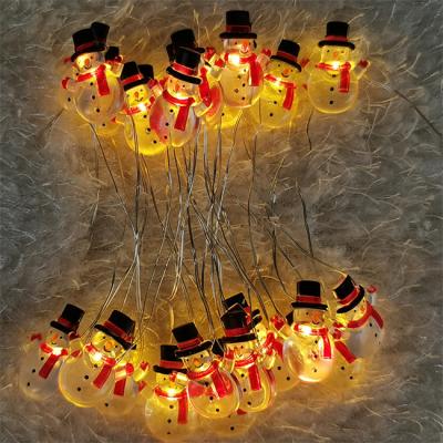 China Battery Cable Christmas Lights Factory Direct Santa Man Cute 25L Battery LED Snowman String Lights For Home Decoration for sale