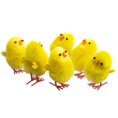 China interior & Outdoor Use 6PK 1.5IN Chenille Plush Cute Chick For Easter Egg Hood Decoration for sale