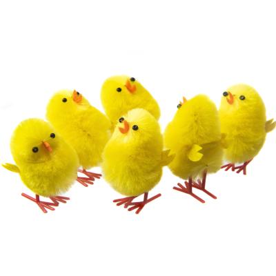 China interior & Wholesale 6PK 1.5IN Outdoor Use Chenille Plush LED Chick Lights For Window Easter Decoration for sale