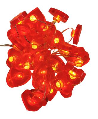 China Garden 30L Heart Battery Fairy LED Copper Lights For Valentine Or Wedding for sale