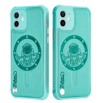 China Fashion Shockproof Hot Selling Magnetic Astronaut TPU Phone Case For iPhone 12 Pro Max Magnetic Phone Case for sale