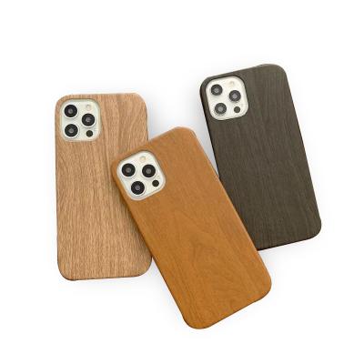 China Shockproof Wooden PU Phone Case For iphone 13 Case Custom For iPhone 12 13 Pro Max PU Case for sale