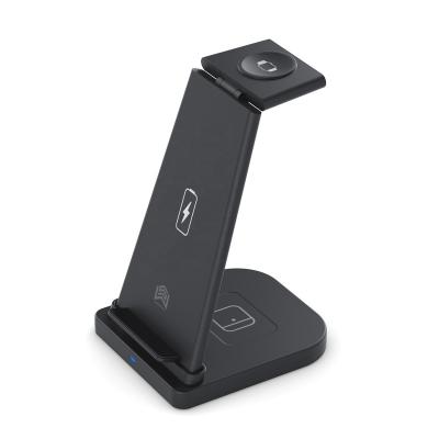 China UniversalÂ   Mobile Phone Holder Dock Desk Fast Charging Multi Function 3 In 1 Wireless Charger Stand for sale