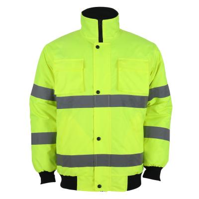 China Water Proof Jacket Polyester Cotton Coat Reflective Work Use High Visibility Winter Jacket for sale