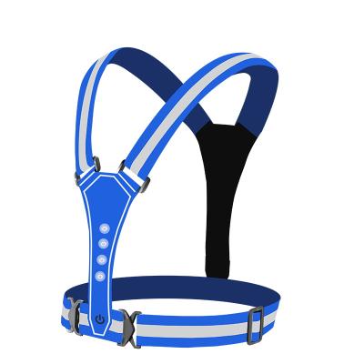 China Thickning Adjustable Release Buckle LED Reflective Vest Cloth Band Instant Recycling Rising Elastic 100% Polyester for sale