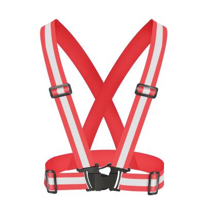 China Thickning Release Buckle Increasing Adjustable Elastic Band 100%Polyester Fabric High Visibility Reflective Vest for sale