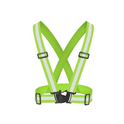 China Reflective Fabric Elastic Band Thickning Release Buckle Vest Sports Safety Belt Portable Recycling Vest for sale