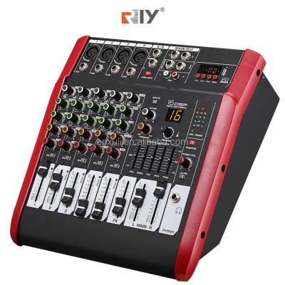 China Hot Selling RIY Sound Card 6 Channel USB Power Amplifier Mixers With Blue-Tooths for sale