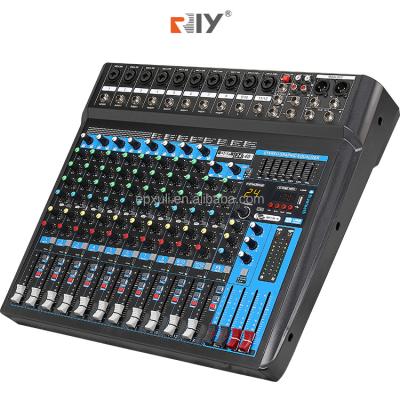 China Family KTV Outdoor Sound Console RIY 24dsp 12 Channel Mixer Performance USB Audio Mixer for sale