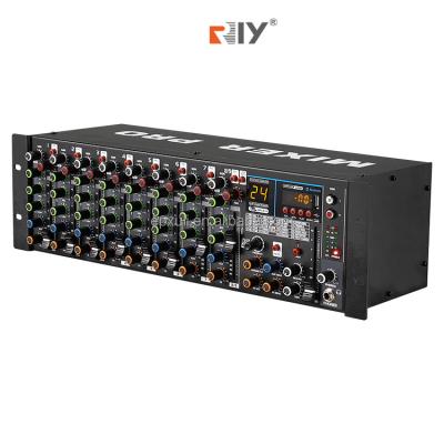 China High Quality RIY Sound Card Case Mixing Console Professional Video Mixer 9 Channel Sound Mixer for sale