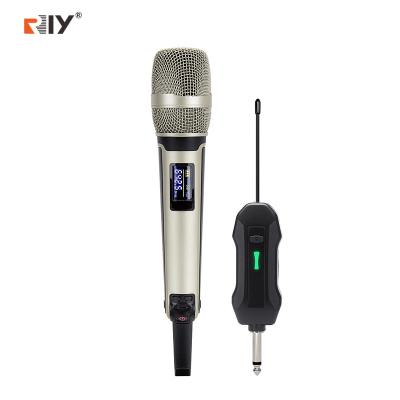 China Universal wireless microphone RIY skm9000 karaoke microphone built-in receiver 1 channel lithium battery for sale