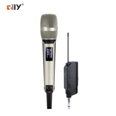 China Karaoke Microphone RIY skm9000 Handheld Wireless Metal MIC. family karaoke microphone single channel charging receiver for sale