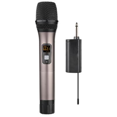 China Cheap Metal Handheld Karaoke Microphone RIY U101 1CH Price Universal Wireless MIC. 18650 lithium battery charging microphone for sale