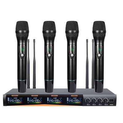 China Headset Microphone 4 Channel Digital Wireless Hidden Microphone With Metal Handheld In Cheap Price for sale