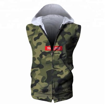 China Breathable Drop Shipping Custom Clothing 3D Sublimation Masks Sleeveless Beauty Hoodie Gym Sleeveless Hoodie for sale