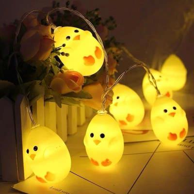 China Easter Decorations Chick Fairy Lights String Easter Light Chicken Garland Decoration Battery Easter for HomeLinterna de pollito de Pascua for sale