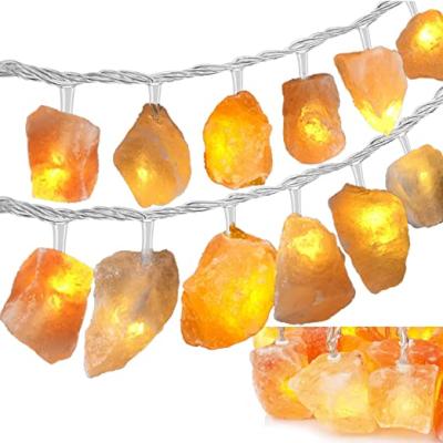 China Wholesale Natural Rock Crystal Light String Salt Handmade Ambient Light Himalayan LED Salt Lamps China USB Battery Salt Light String for sale