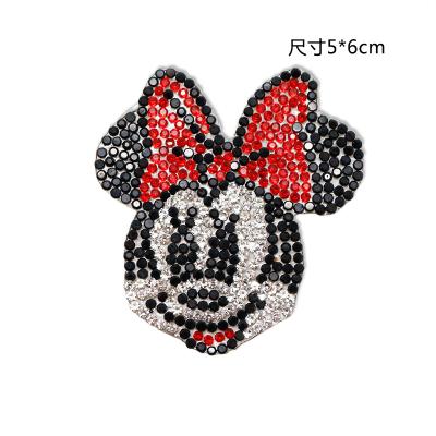 China Viable Custom Iron On Rhinestone Mouse Patch For Hat Clothing for sale