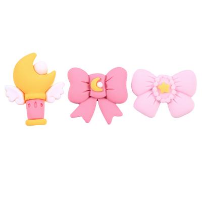 China Newcomer simple kawaii imitated flat back bowknot magic wiand design resin cabochon for craft for sale