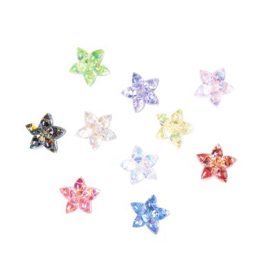 China Simple New Style Glossy Transparent Flat Back Star Cabochons Charm For Diy Open Hair Clip Phone Case for sale