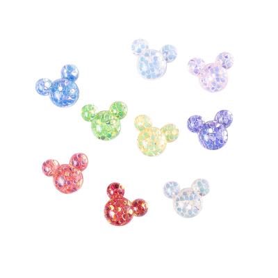 China Simple New Design Glossy Translucency Mini Mickey Cabochons Charm For Diy Unlock Hair Clip Phone Case for sale