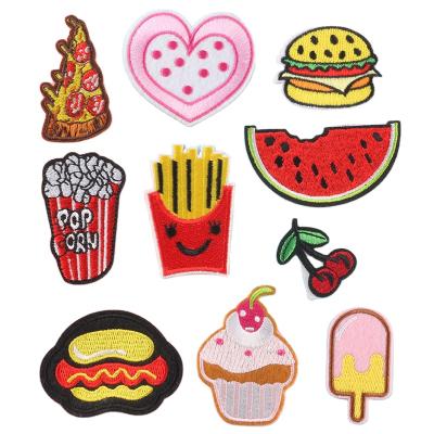 China Viable creative embroidery simulation food applique hamburger pizza patch for diy decoration for sale