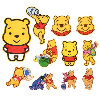 China Viable Cheap Iron On Felt Cute Embroidery Cartoon Bear Patch For Kids Clothes Bag for sale