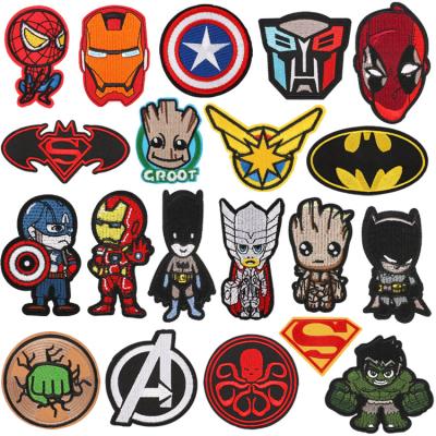 China Viable Hot Sale Iron On Embroidery Marvel Cartoon Figure Applique For Clothing for sale