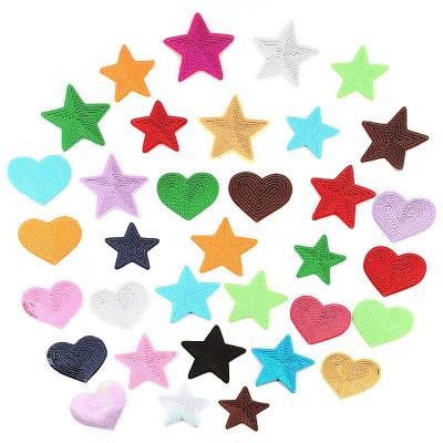 China Viable Custom Wholesale Embroidery Star Heart Sequin Patches For Garment for sale