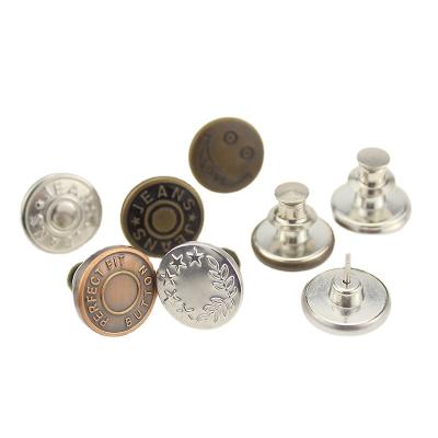 China Wholesale Viable Stock 17mm Pin No Sew Detachable Screw Adjustable Set Snap Button Jean for sale