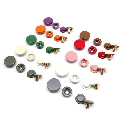 China Wholesale Stock High Quality Colorful Down Jacket Paint Metal Round Four Part Snap Button for sale