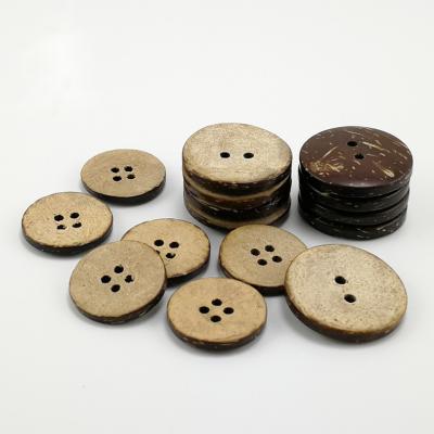 China Sustainable Natural Style Double Side Use Round Garment Buttons 2/4-holes Shell Coconut Button Clothing Decoration for sale