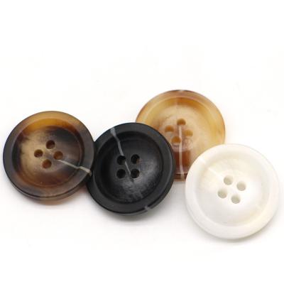 China Hotsale Viable High-grade Decorative Model Four Eyes Hole Resin Big Button For Men's And Women's Suit Jacket Wind Buttons for sale