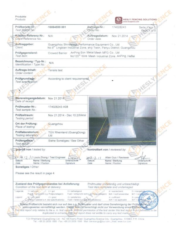 SGS certificated - ANPING EON METAL MESH MFG CO., LTD