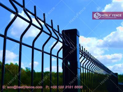 China 2.7m high Wire Mesh Fence | 3D curves | 5.0mm Wire Thickness | Dark Green | Hesly Fence Factory for sale