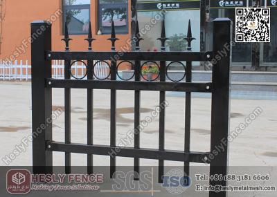 China 1.8m X 2.1m Ornamental Welded Metal Fence Panels with Black Color PVC coated for sale