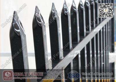 China 2.1m high Steel Picket Fence Powder Coated Black Color  China supplier for sale