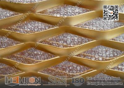 China 75X155mm Diamond Hole Golden Aluminum Expanded Metal Sheet | China Supplier for sale