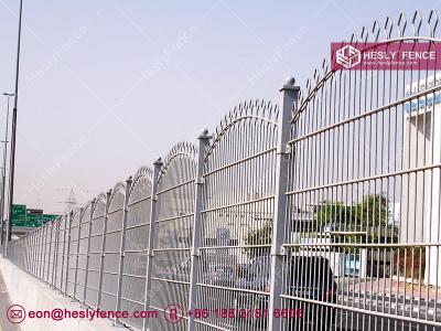 China 868 Decorative Double Wire Mesh Fencing, 1.8m high, 50X200mm aperture, Ball Top Post for sale