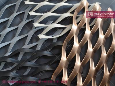 China Architectural Decorative Aluminium Expanded Metal Mesh with colorful oxide coating for sale