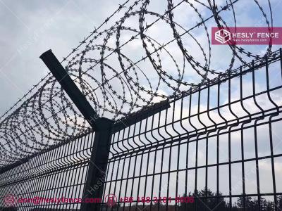 China 3m High Welded Wire Mesh Fence for Airport Perimeter, RAL6005 PVC coating, China Fence Factory for sale