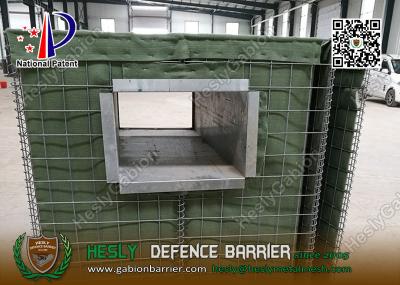 China High 1.37m high Military Defensive Gabion Barrier with Green color Geotextile for sale