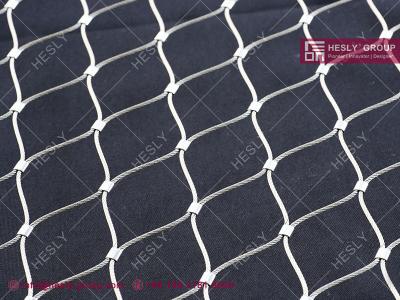 China HESLY Helideck Perimeter Safety Mesh Net | Stainless Steel 316L Wire Cable Mesh | 110kg CAP drop load test | 2.4mm wire for sale