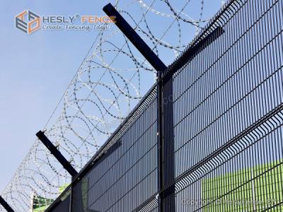 China 3m height Airport Perimeter Fencing | HeslyFence Factory Direct Sales | Concertina Razor Wire for sale